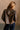 Diana Dark Brown Faux Leather Jacket- close up back view