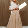 Valeria Beige Bubble Hem Maxi Skirt- full body view