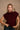 Camille Burgundy Turtleneck Sleeveless Sweater- close up front view