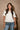Leigh Off White Ruffled Short Sleeve Sweater - front