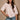 Alaina Light Pink Short Sleeve Sweater- front view