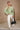 Polly Green Striped Button Up Cardigan - full body front view