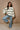 Joelle Cream & Green Striped Sweater - full front view