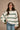 Joelle Cream & Green Striped Sweater - front view