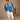 Kali Blue Ribbed Knit Sweater - full body front view