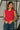 Evie Red & PInk Gingham Ruffle Tank- front top view