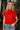 Angela Red Sleeveless Knit Sweater- close up top view