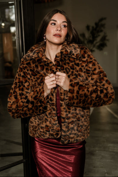 Mia Cheetah Faux Fur Jacket - Lizard Thicket