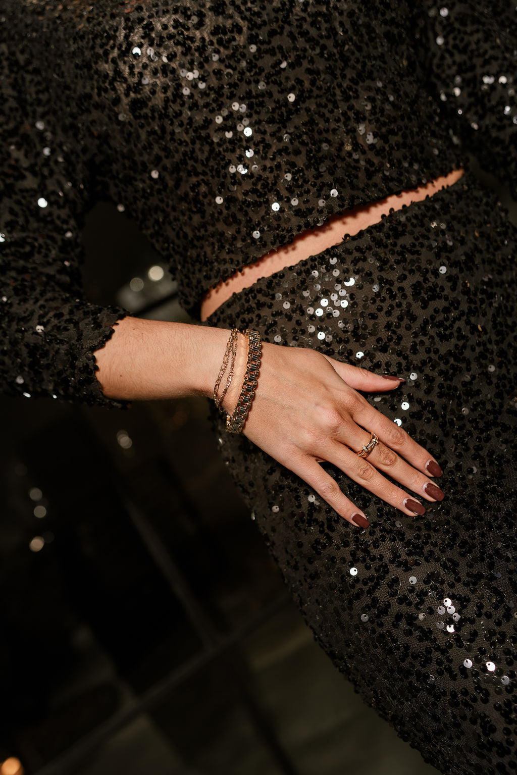 Willa Gold & Silver Watch Link Bracelet- close up front view