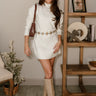 Sophie Cream Mini Sweater Dress- full body view