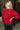 Alanna Deep Red Long Sleeve Top-back top view