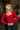 Destiny Red & Gold Bows Sweater- top view