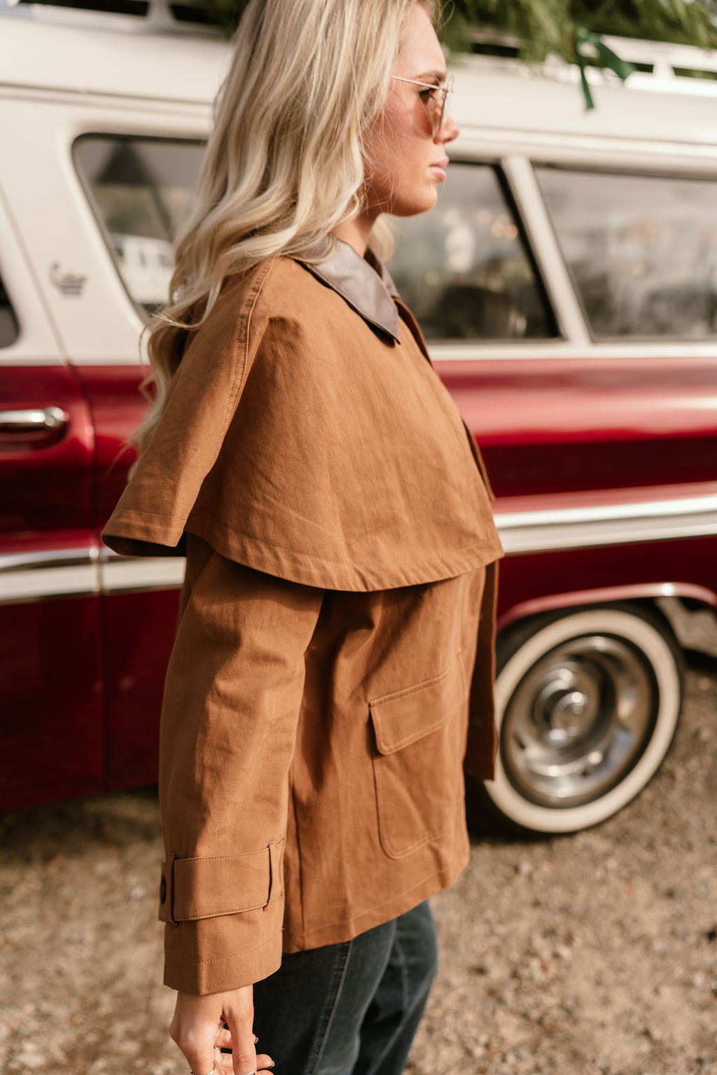 Alice Brown Poncho Jacket- top side view