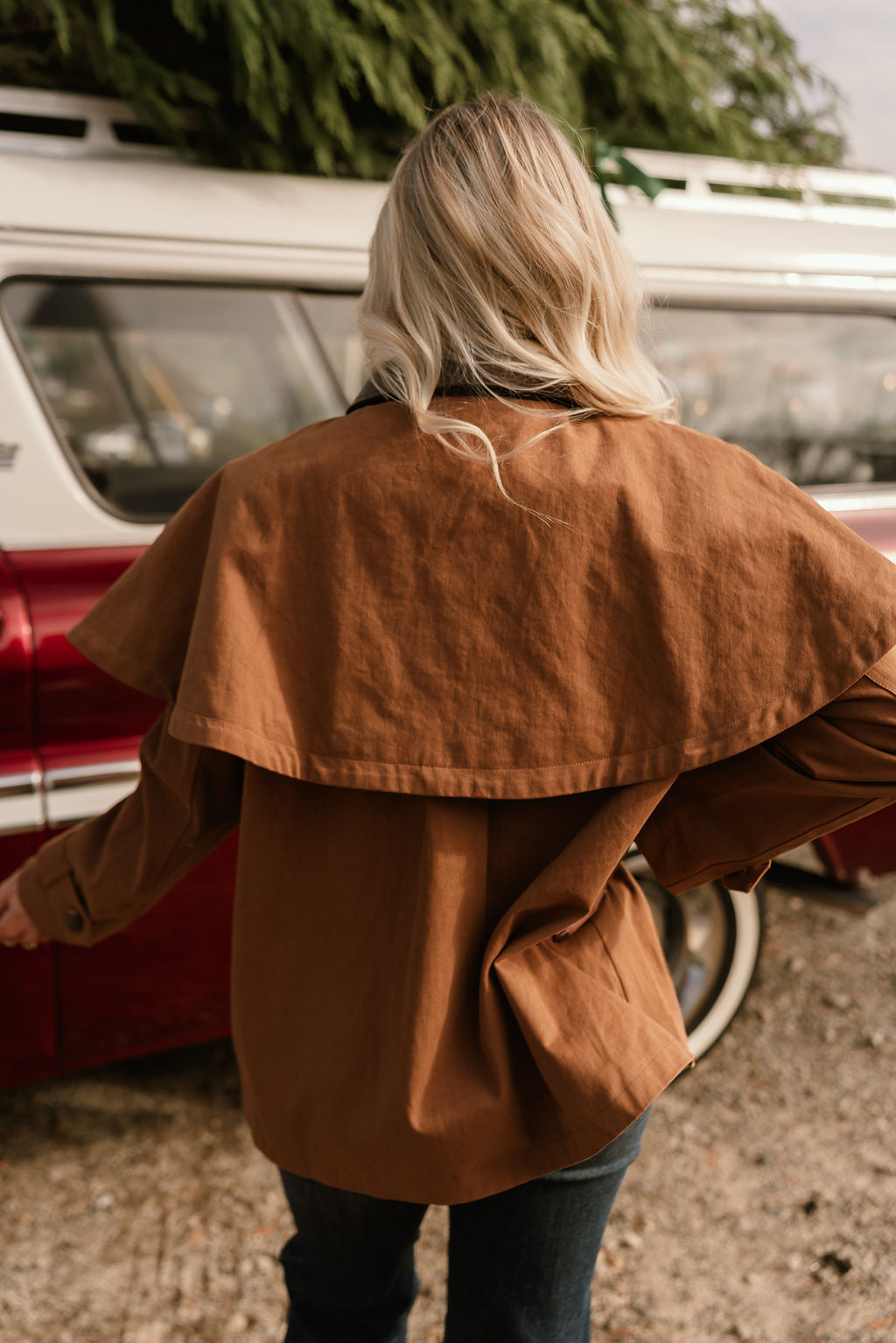 Alice Brown Poncho Jacket- frontal back view