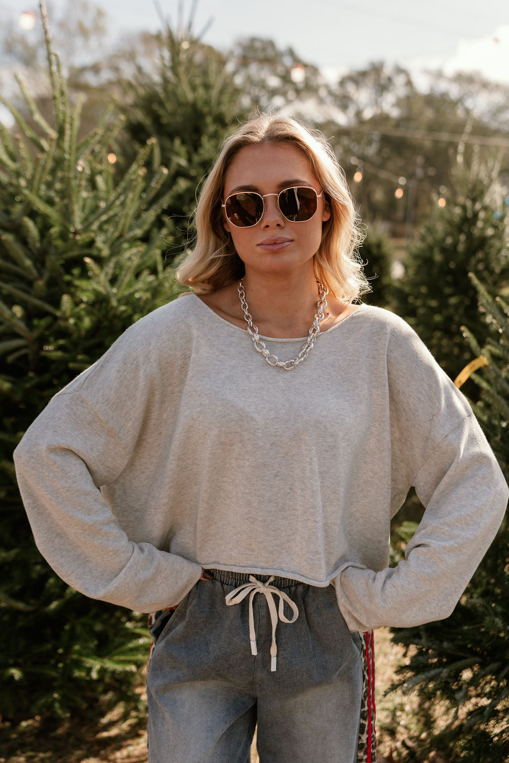Janna Heather Grey Sweater - front