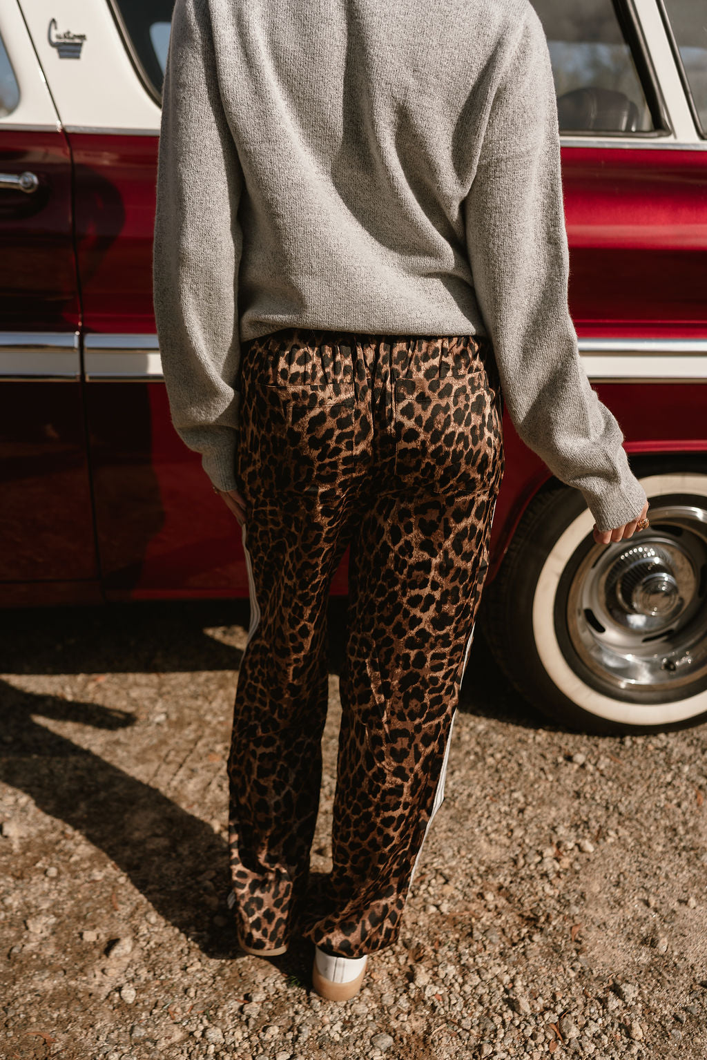 Vera Leopard & White Track Pants- back view