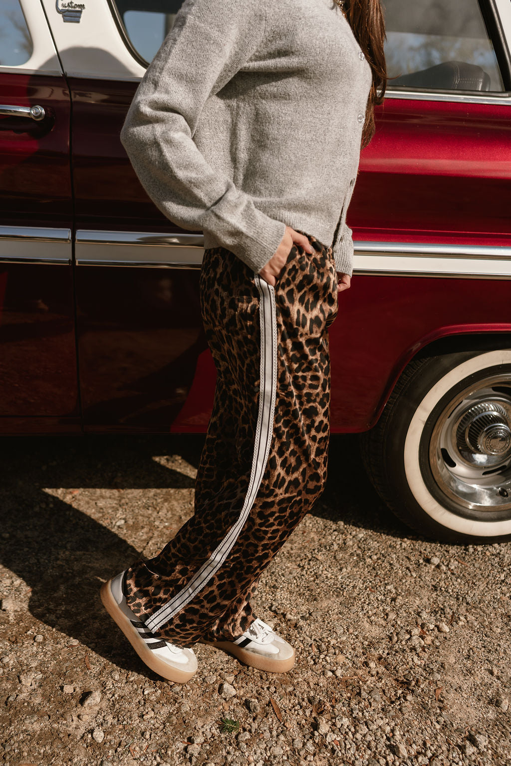 Vera Leopard & White Track Pants- side view