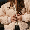 Georgina Taupe Quilted Rhinestone Jacket -close up front 