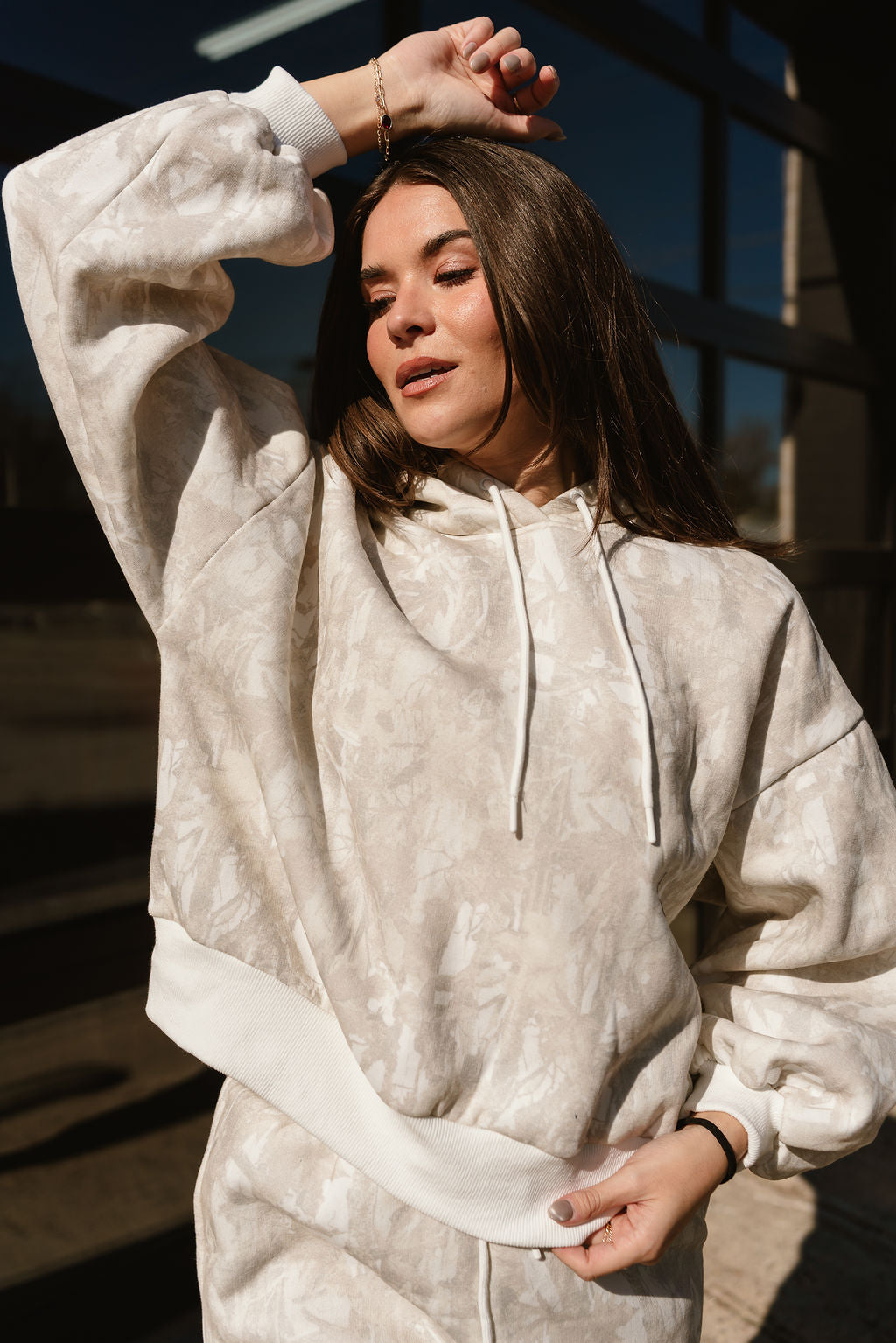 Piper Light Camo Hoodie Pullover - front view