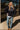 Southern Navy Blue & White Mock Neck Sweatshirt- full body view