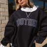 Southern Navy Blue & White Mock Neck Sweatshirt- top view