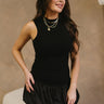 Clara Black Bubble Sleeveless Mini Dress- front view