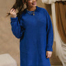 Stella Royal Blue Sweater Dress- front view