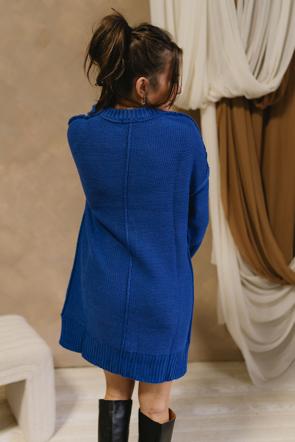 Stella Royal Blue Sweater Dress - Lizard Thicket Stella Royal Blue Sweater Dress - Lizard Thicket
