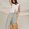 Lyla Seafoam Green Cropped Wide Leg Pant- full body view