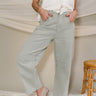 Lyla Seafoam Green Cropped Wide Leg Pant- close up front view