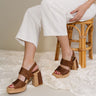 Kork-Ease Maxi Brown Colorblock Cork Heel- front left side view