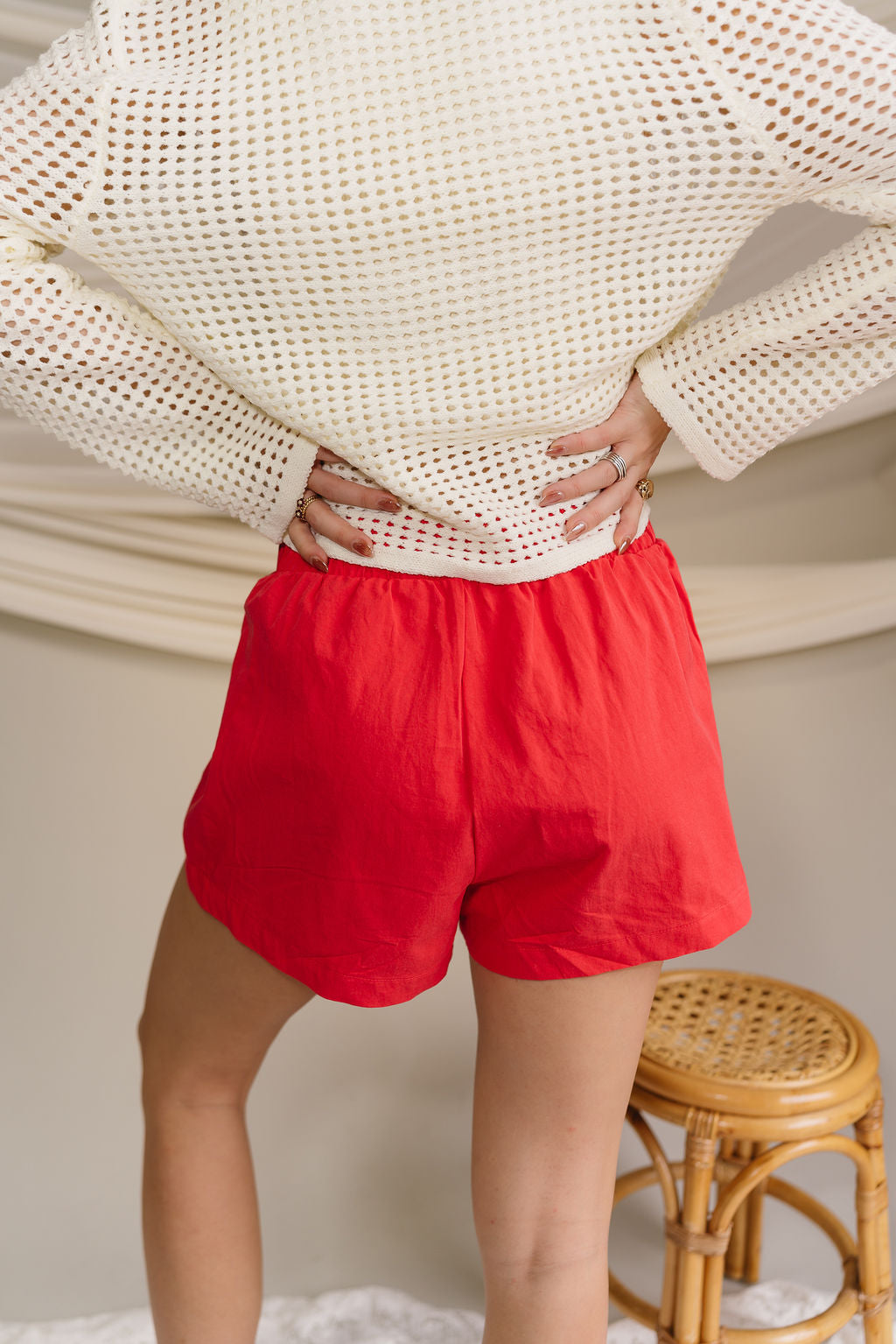 Charlie Red Bow Boxer Shorts- close up back view