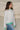 Margot Blue & Green Stripe White Long Sleeve Top- frontal top side view