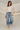 Kancan: Blake Medium Wash Cropped Cuff Hem Jeans- front full body view