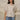 Hayden Tan & Washed Black Stripe Short Sleeve Puff Top- top view