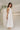 Diana White Plunge Neck Midi Dress - full frontal side view