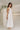 Diana White Plunge Neck Midi Dress - full frontal side view