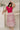 Elle Hot Pink Floral Twofer Midi Dress - full body front view (arm raised)