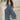 Noa Denim Pleated Tie Front Jumpsuit - full body front
