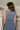 Noa Denim Pleated Tie Front Jumpsuit - upper back view