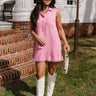 Sadie Washed Pink Sleeveless Mini Dress - full body front view