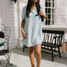 Sabrina Aqua Short Sleeve Mini Dress - full body front view