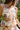 Stella Beige Multi Floral Ruched Tank- close up top view