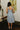 Everly Blue & Cream Lace Midi Dress- full body back view