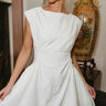 Lyra White Boat Neck Mini Dress - close front view