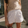 Jacqueline White Eyelet Shorts - front view