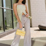 MICA: Dakota Washed Grey Wide Leg Jeans- full body front view