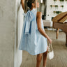 Valeria Baby Blue Halter Neck Mini Dress- full body back view