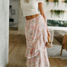 Lucia Dusty Pink Slit Midi Skirt- full body view