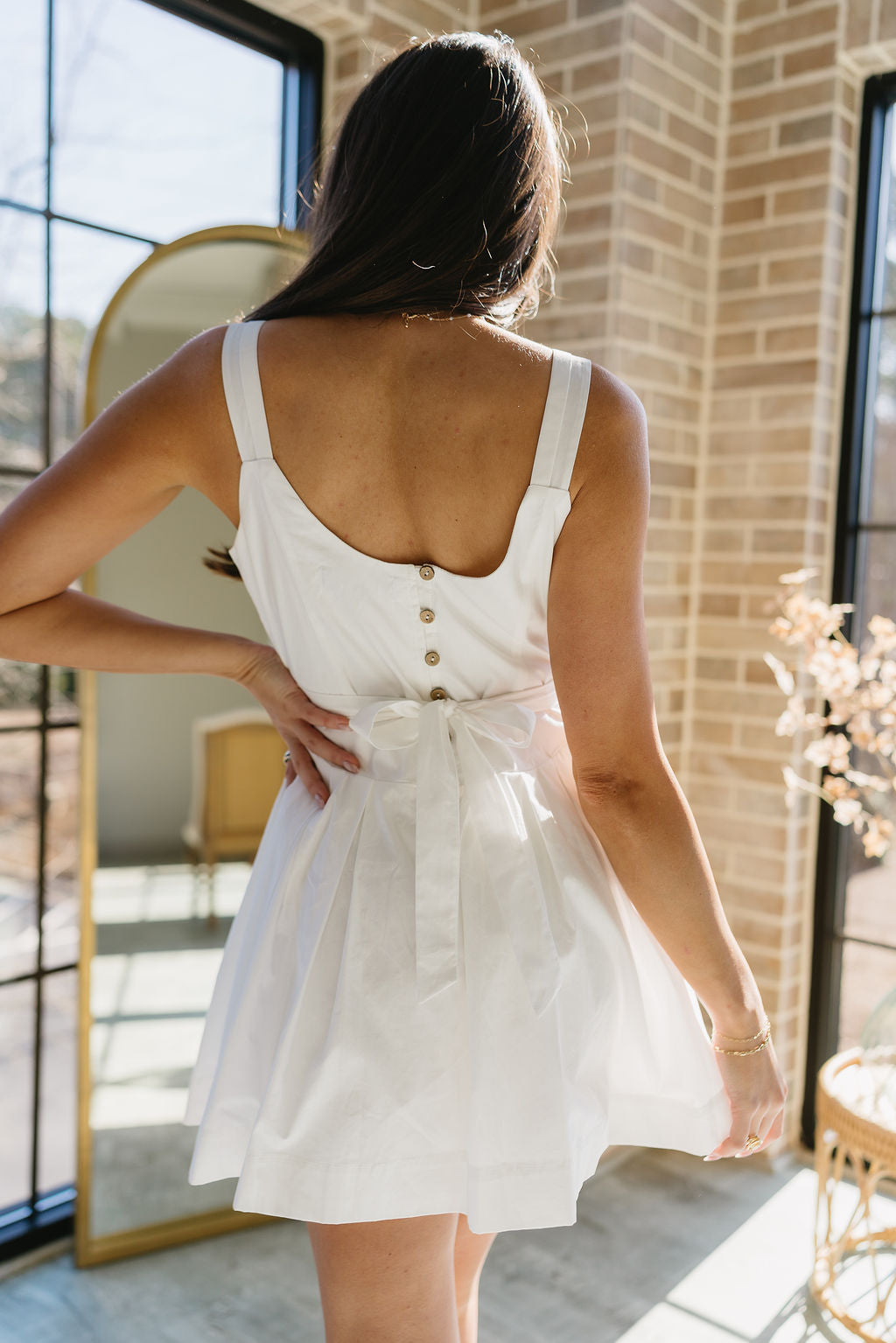 Sierra White Flare Skirt Mini Dress - Lizard Thicket Sierra White Flare Skirt Mini Dress - Lizard Thicket